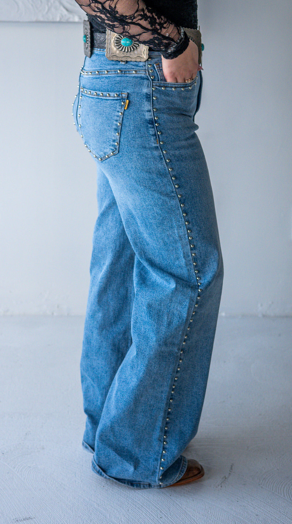 Stud Wide Leg Jeans