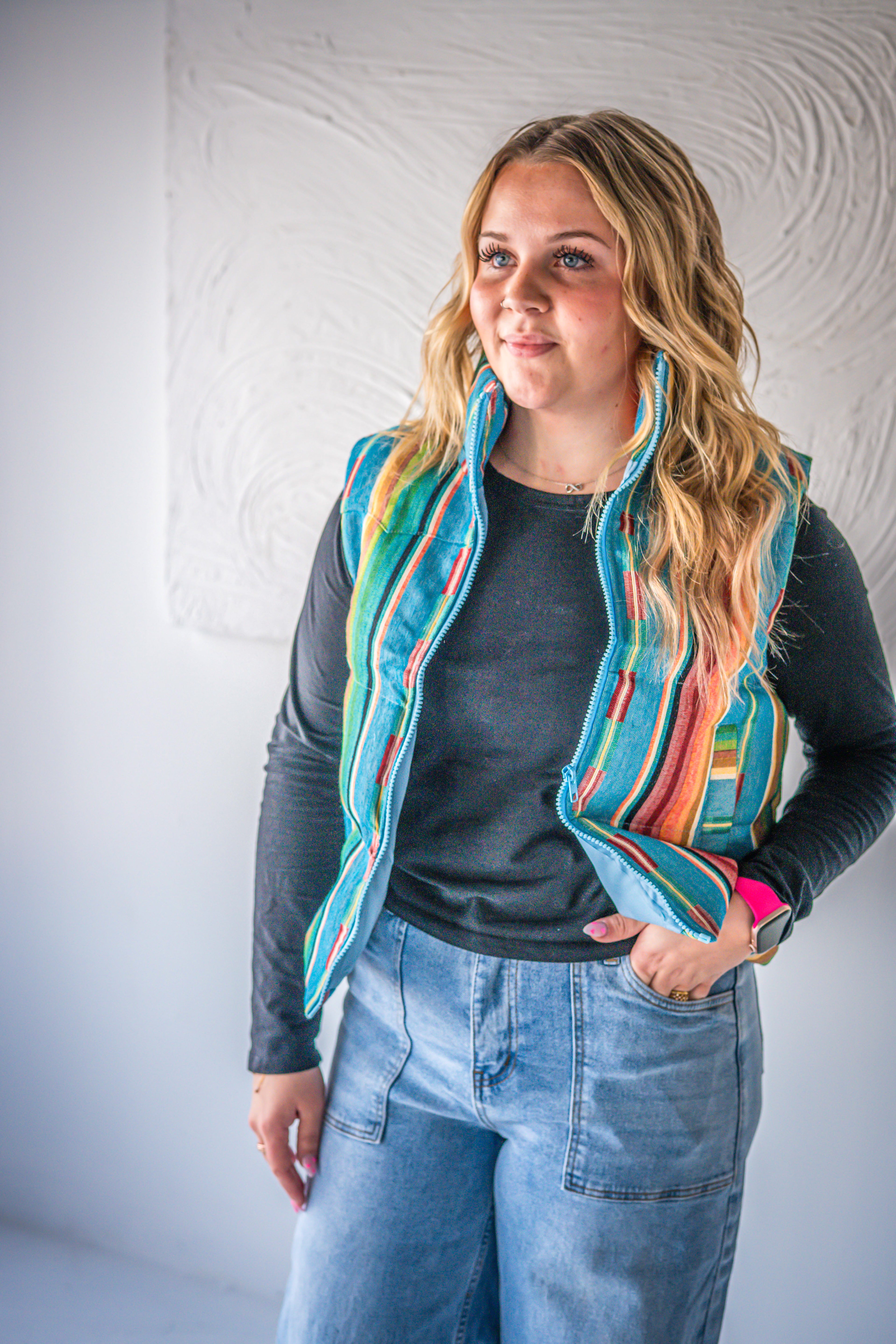 Serape Puffer Vest