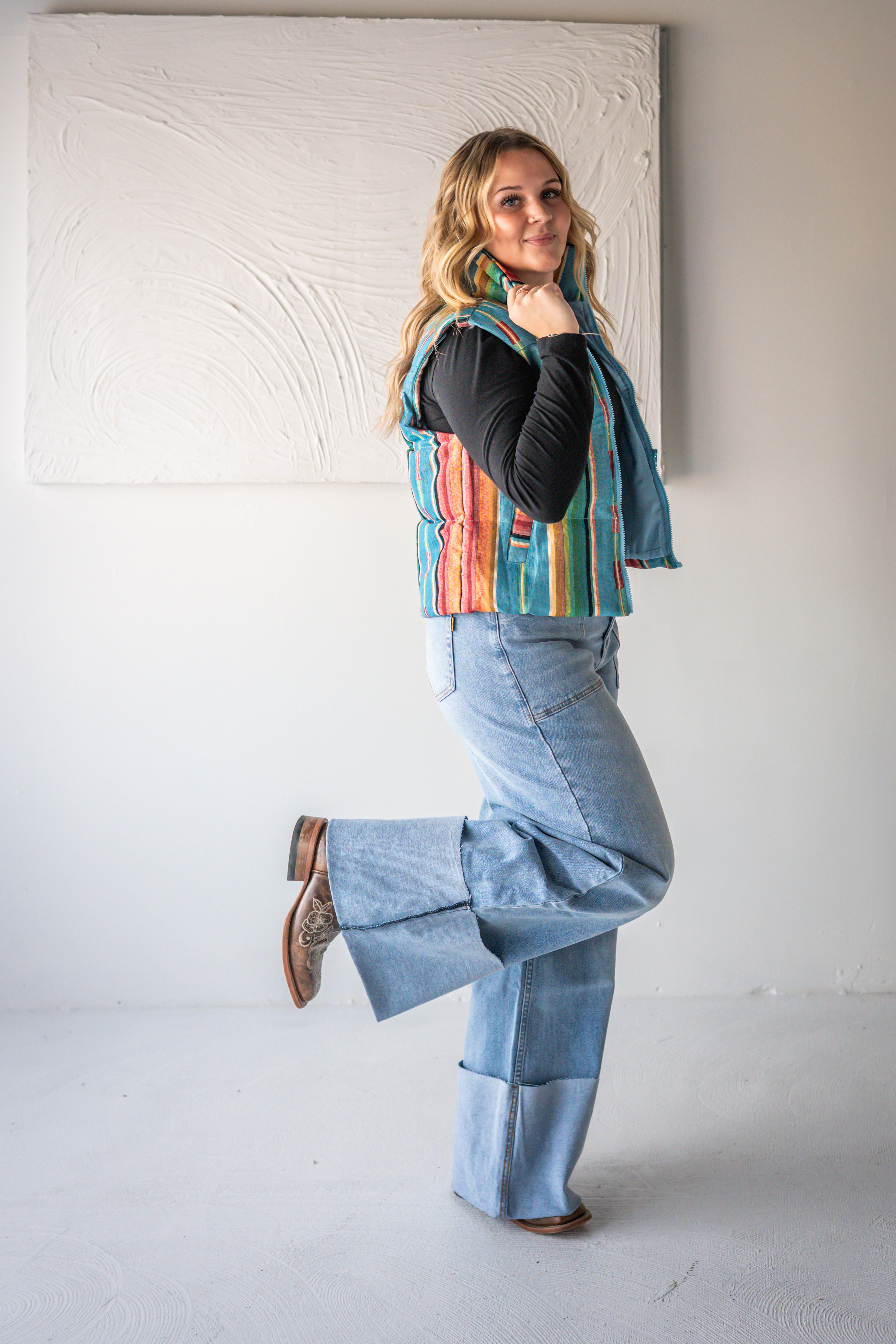 Wide Leg Light Wash High Rise Jean