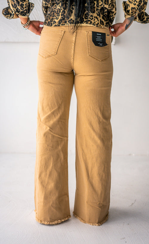 Camel Distressed Jeans