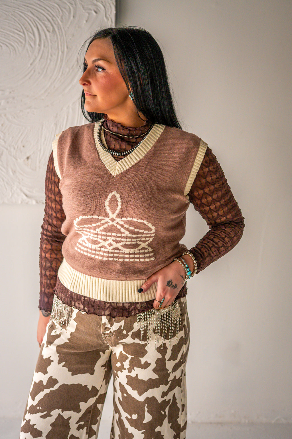 Boot Stitch Sweater Vest