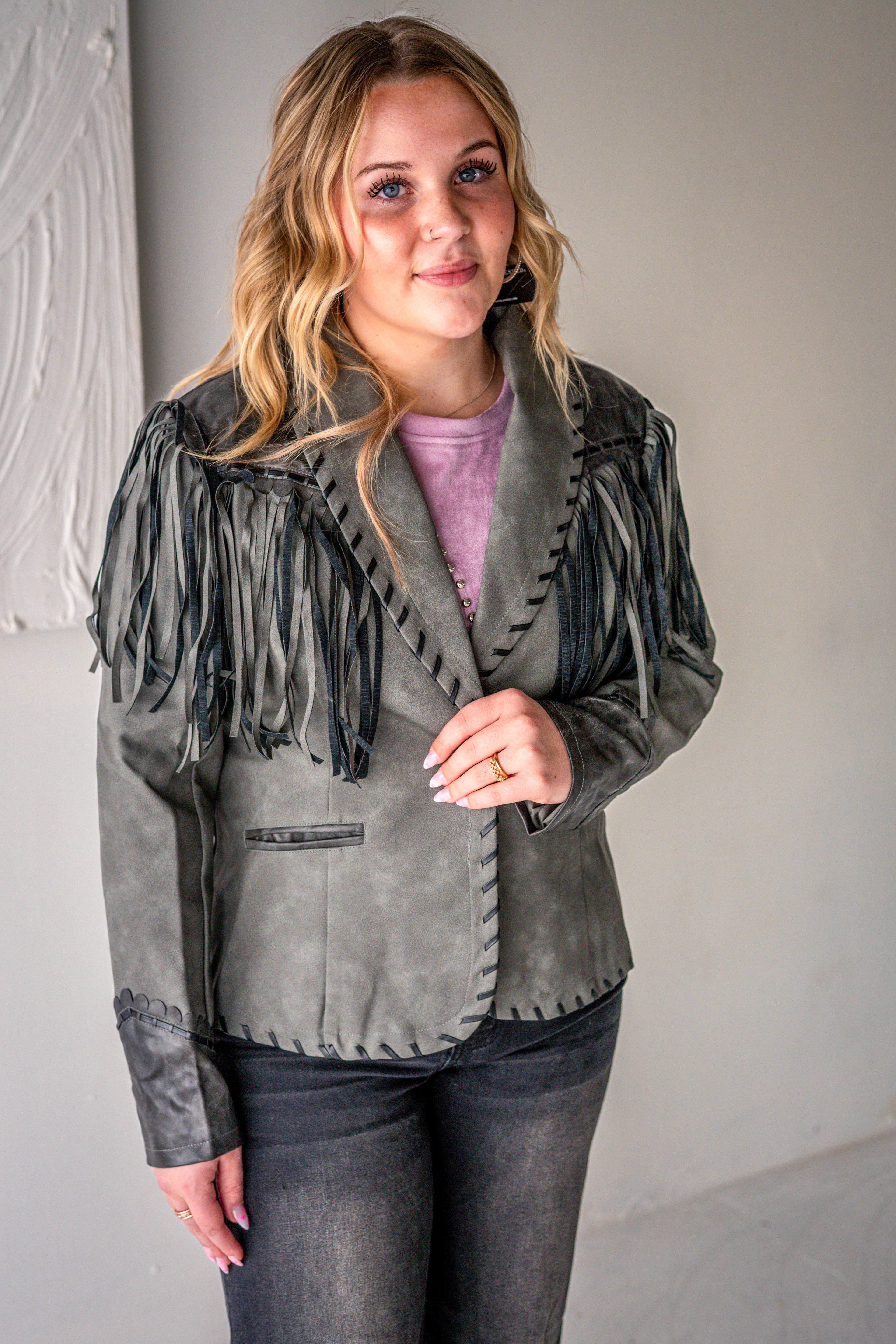 Leather Fringe Jacket