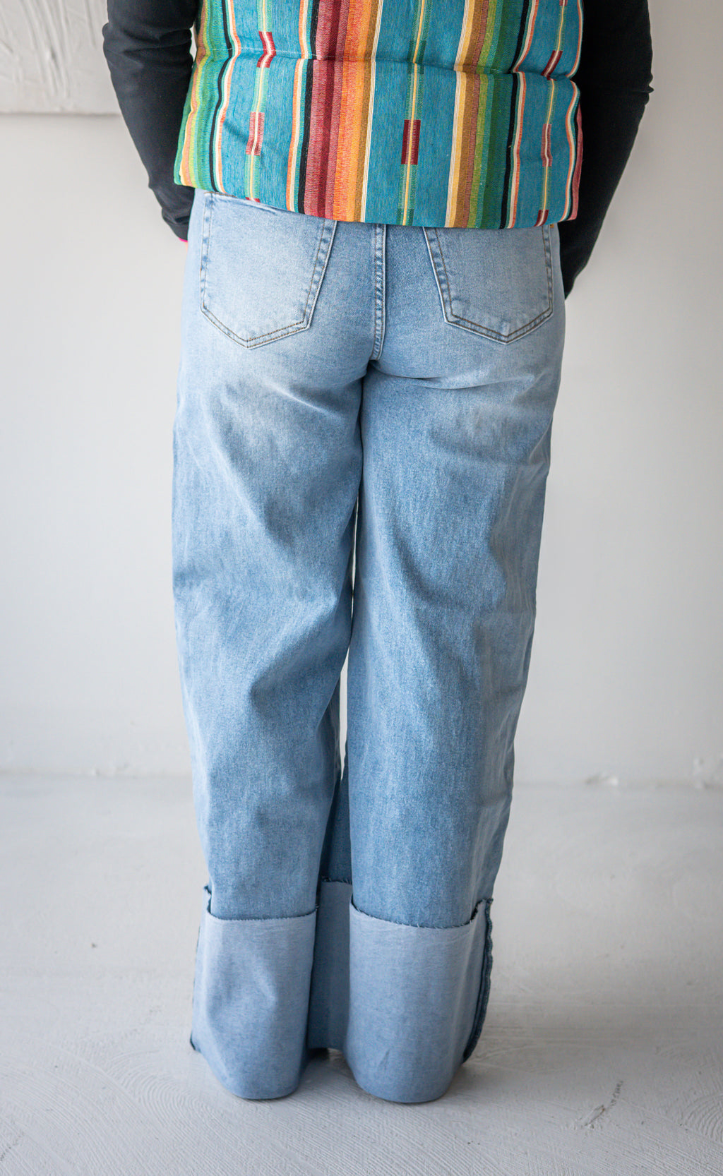 Wide Leg Light Wash High Rise Jean