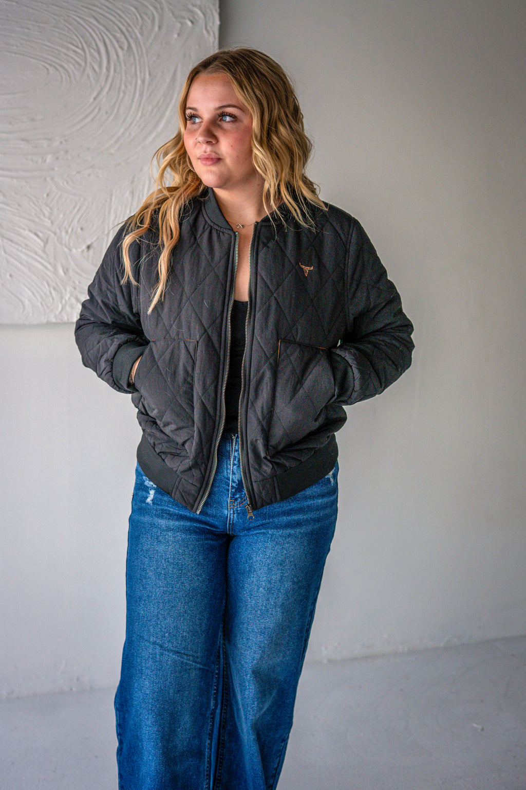 Quilted Bomber Jacket