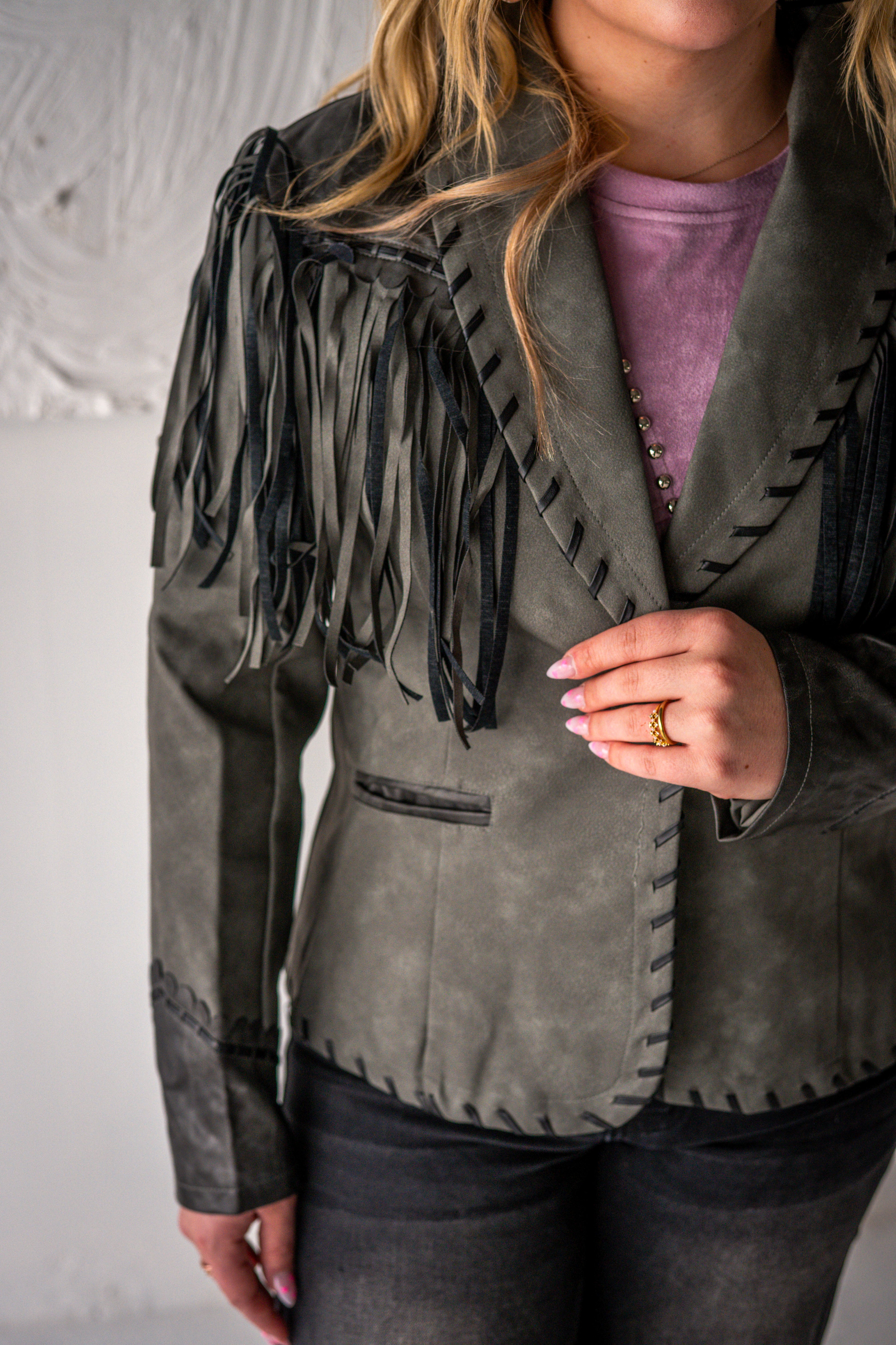 Leather Fringe Jacket