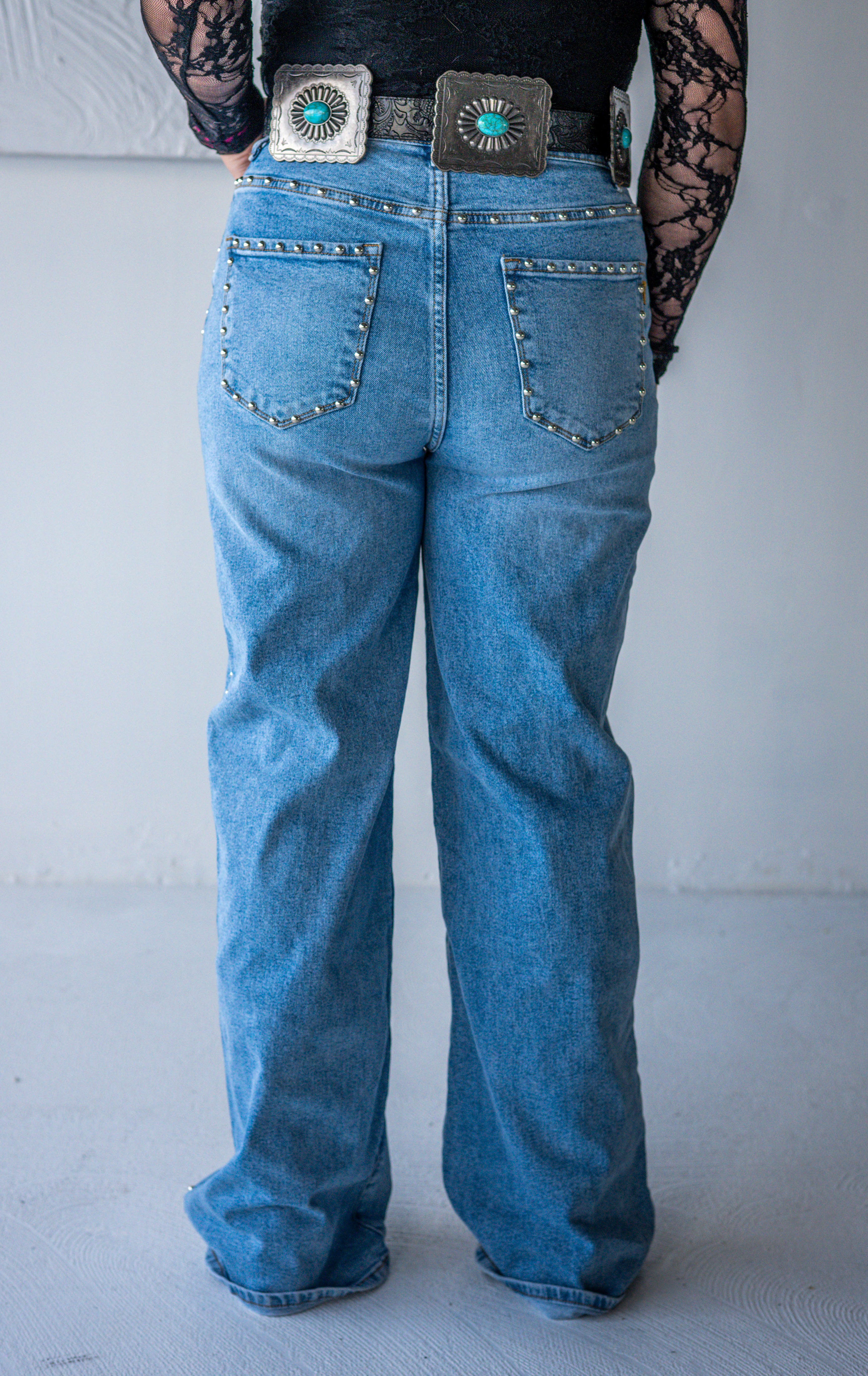 Stud Wide Leg Jeans