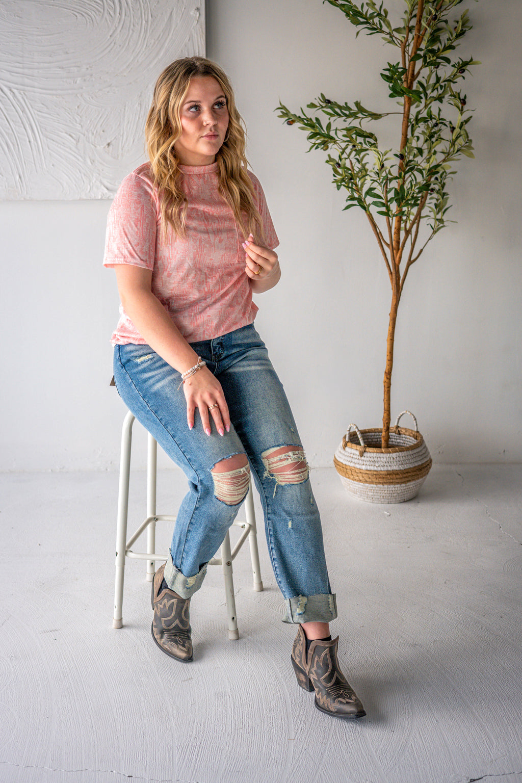 Pink Western Tee