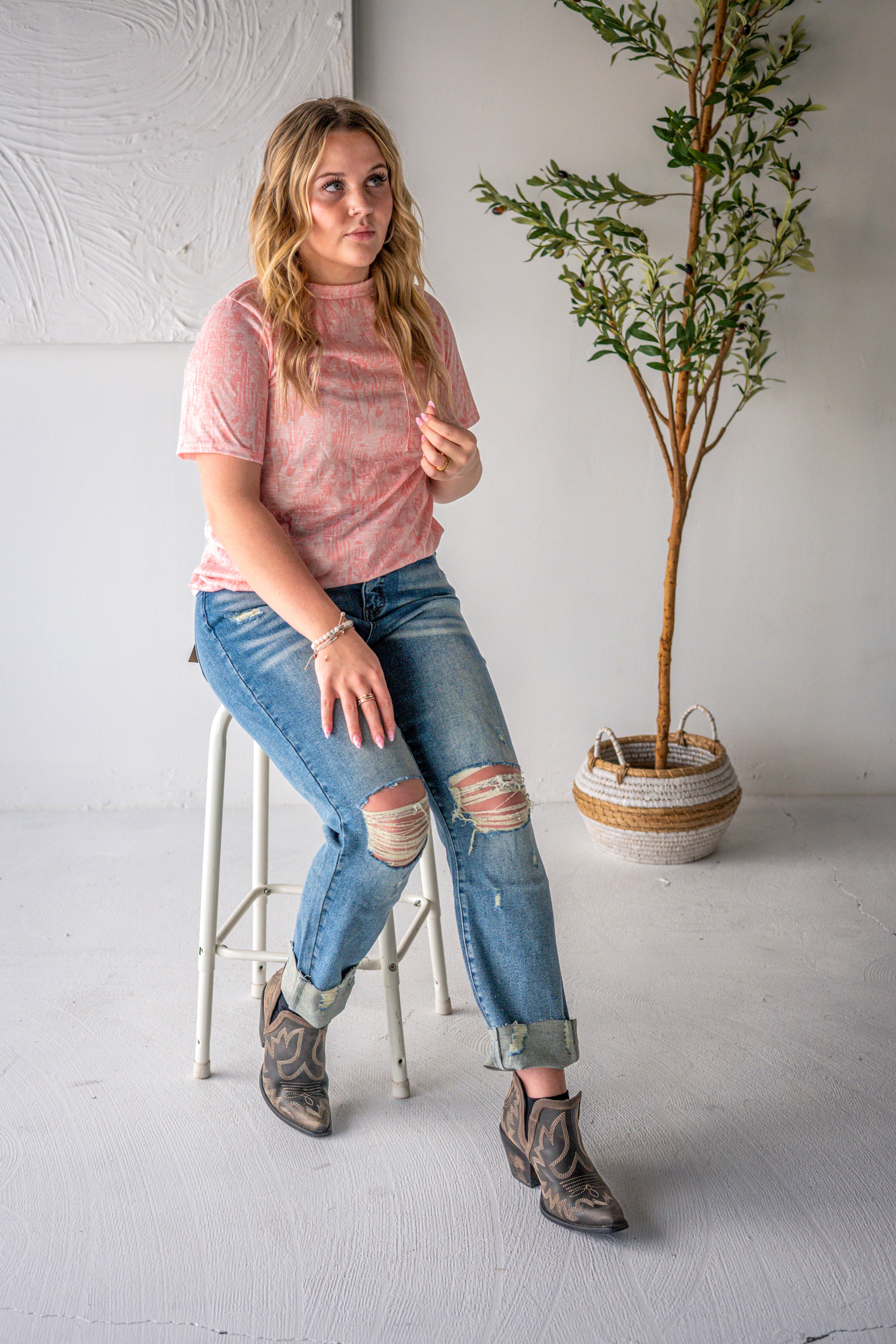 Pink Western Tee