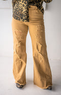 Camel Distressed Jeans