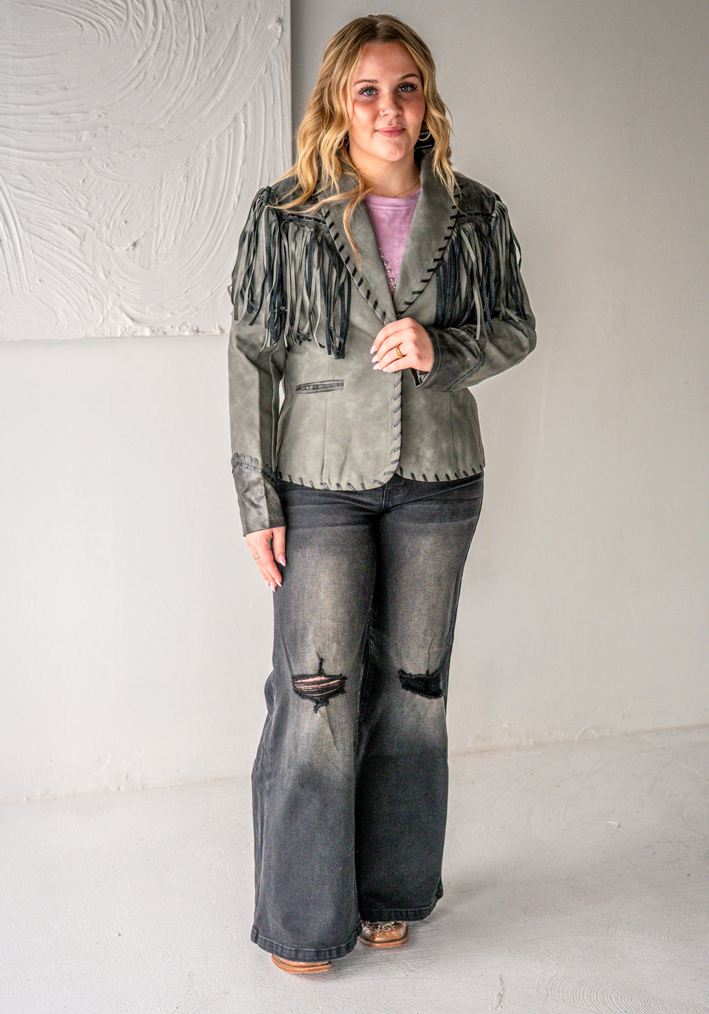 Leather Fringe Jacket