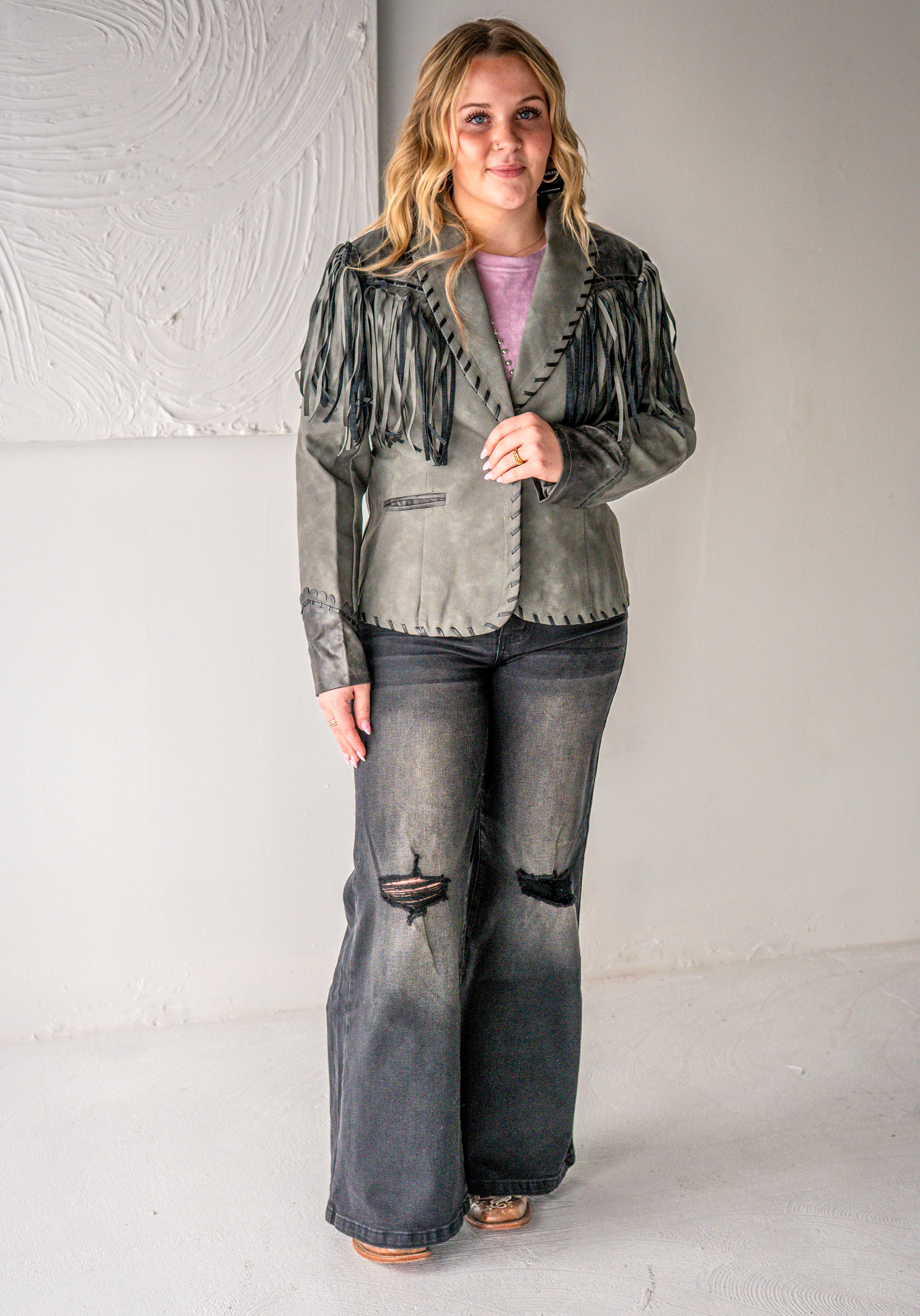 Leather Fringe Jacket