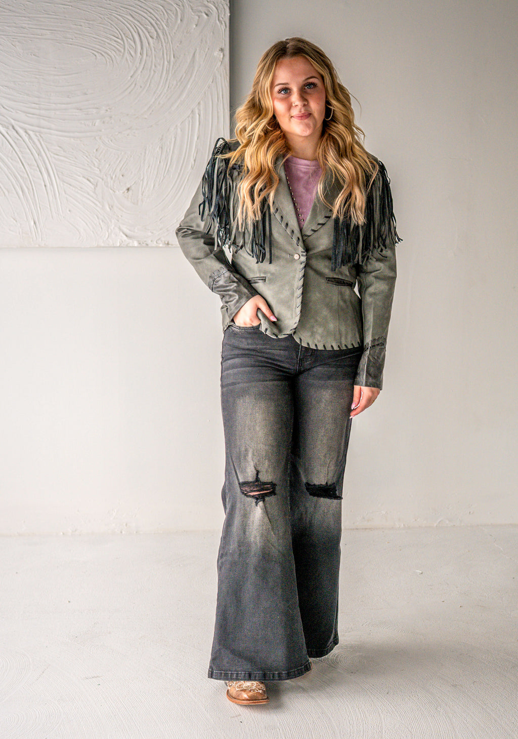 Leather Fringe Jacket
