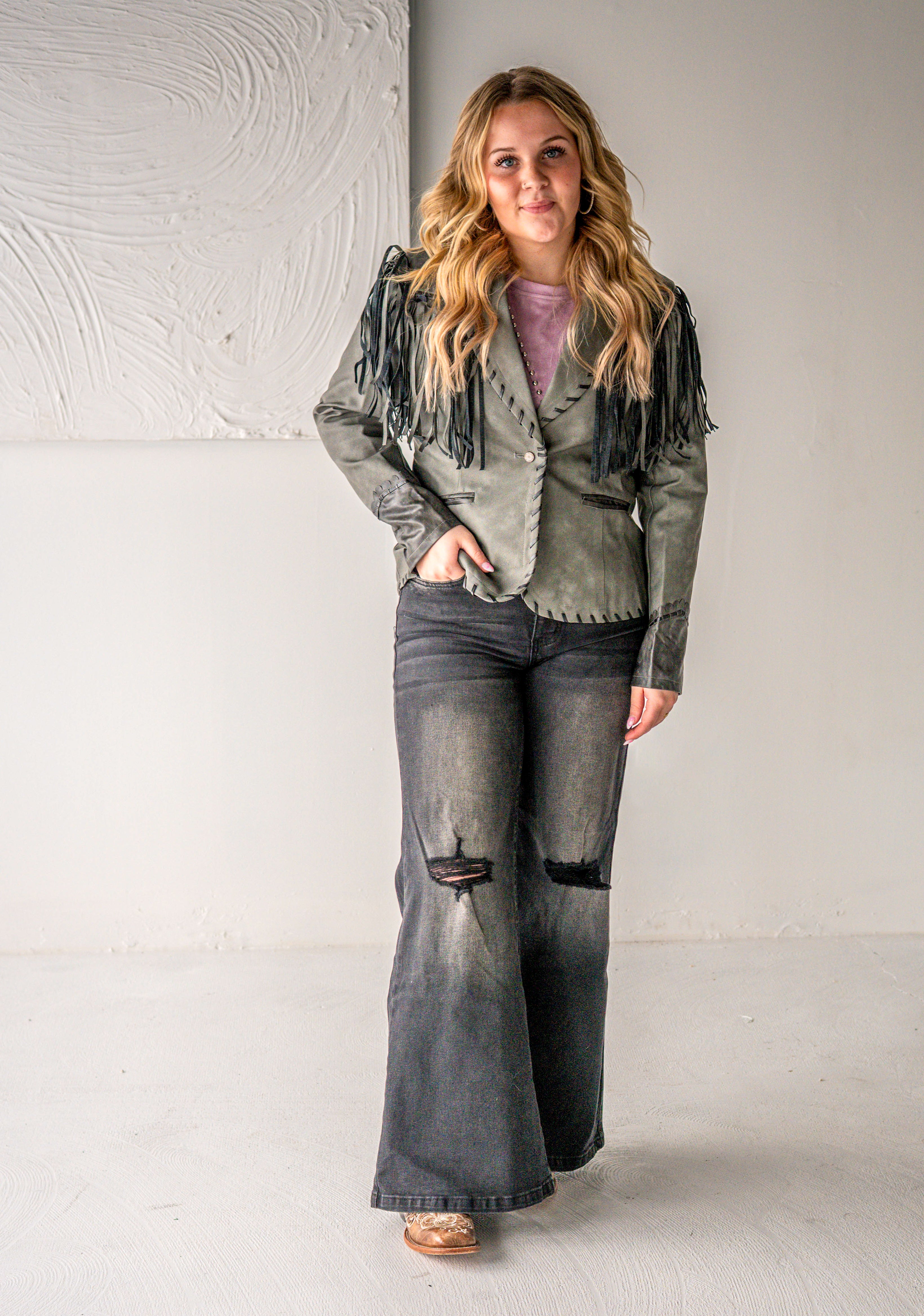 Leather Fringe Jacket