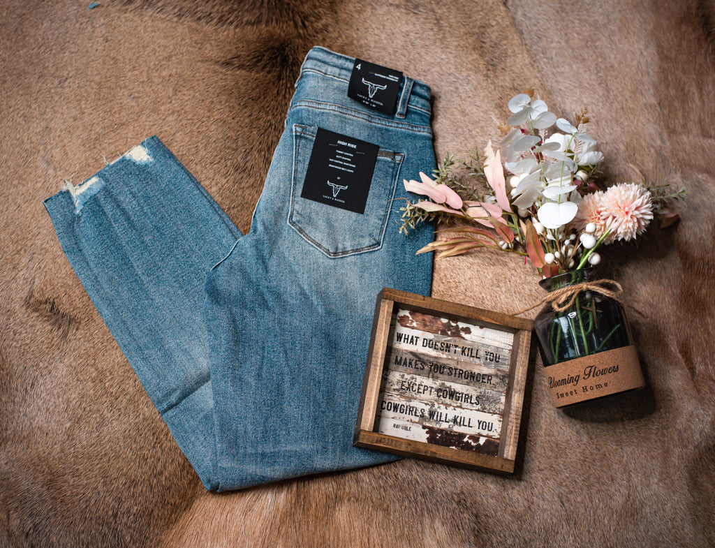 Stone Wash Boyfriend Jeans