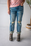 Stone Wash Boyfriend Jeans