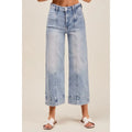 Wide Leg Cuffed Capri Jean