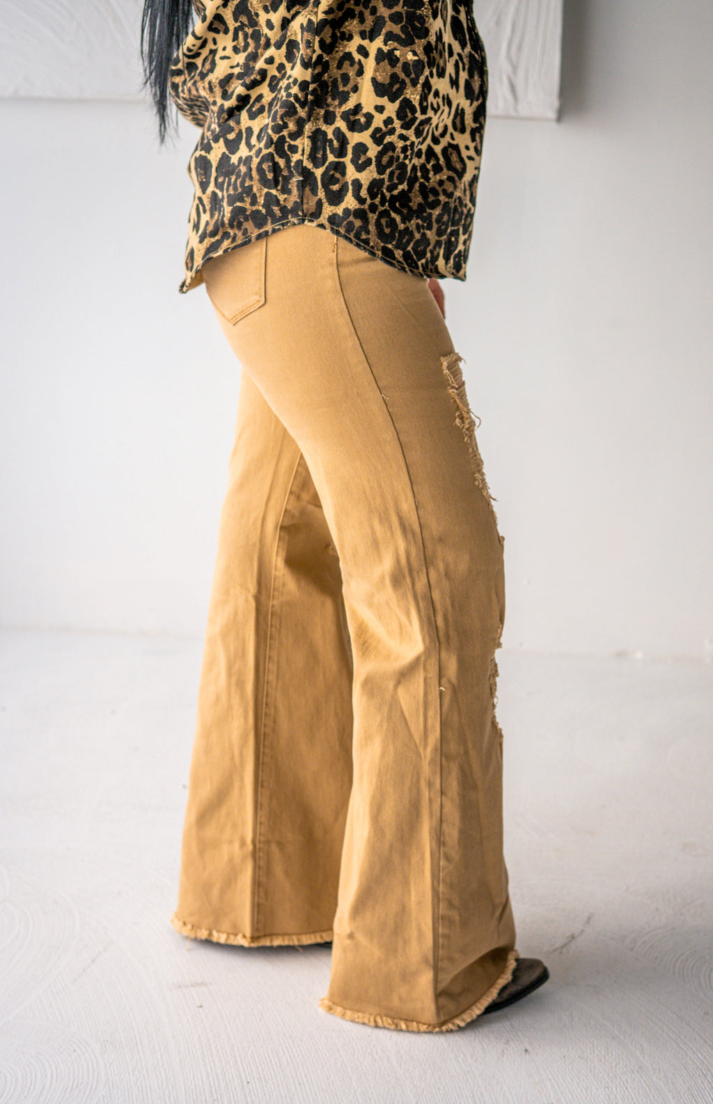 Camel Distressed Jeans