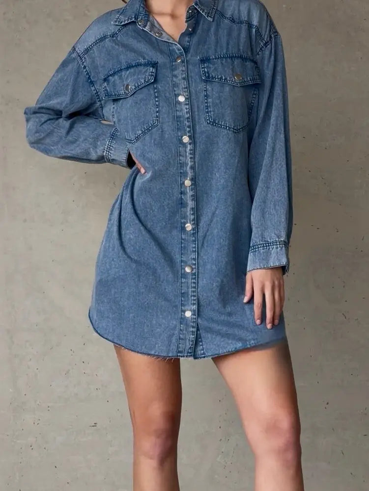 Long Sleeve Denim Dress