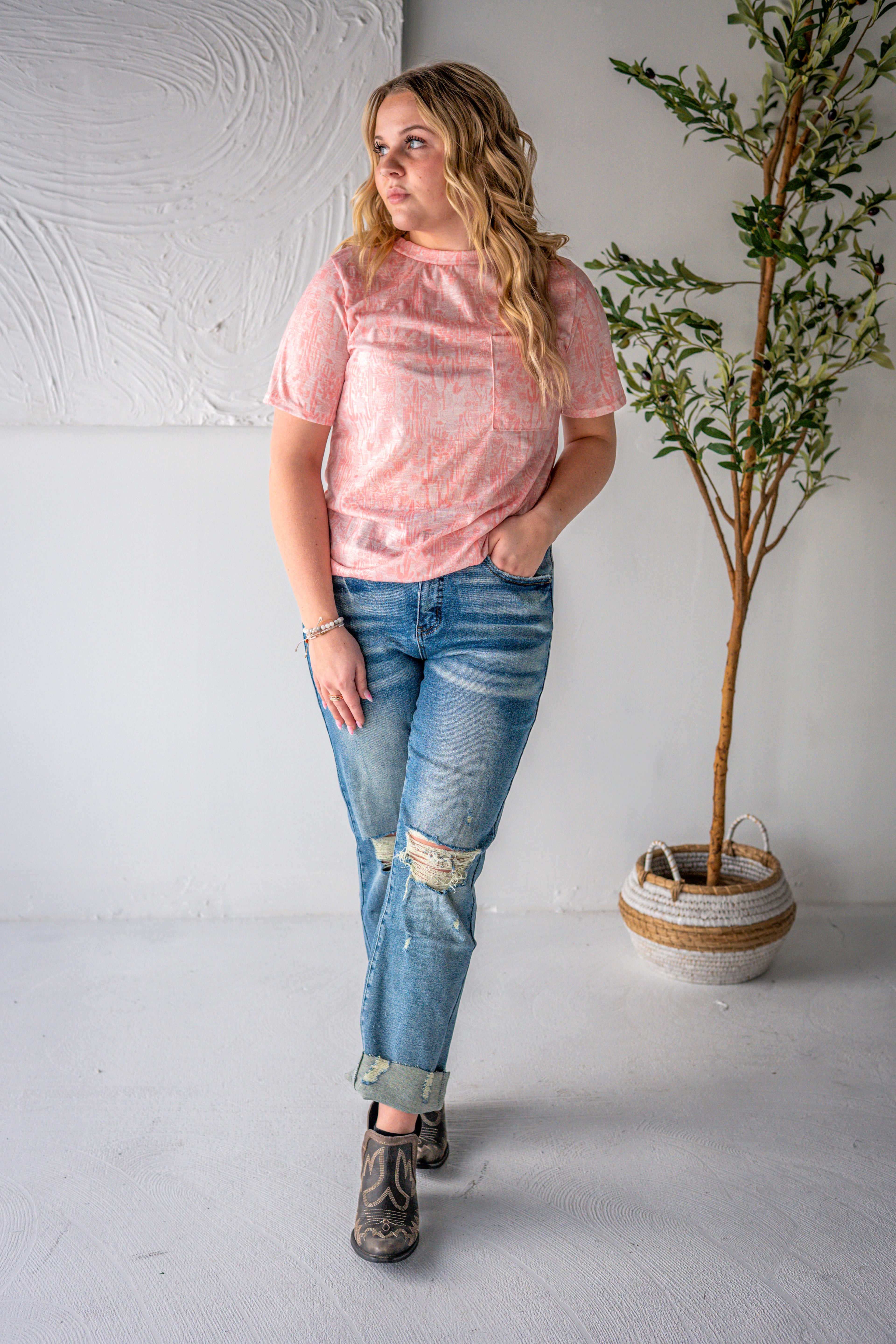 Pink Western Tee