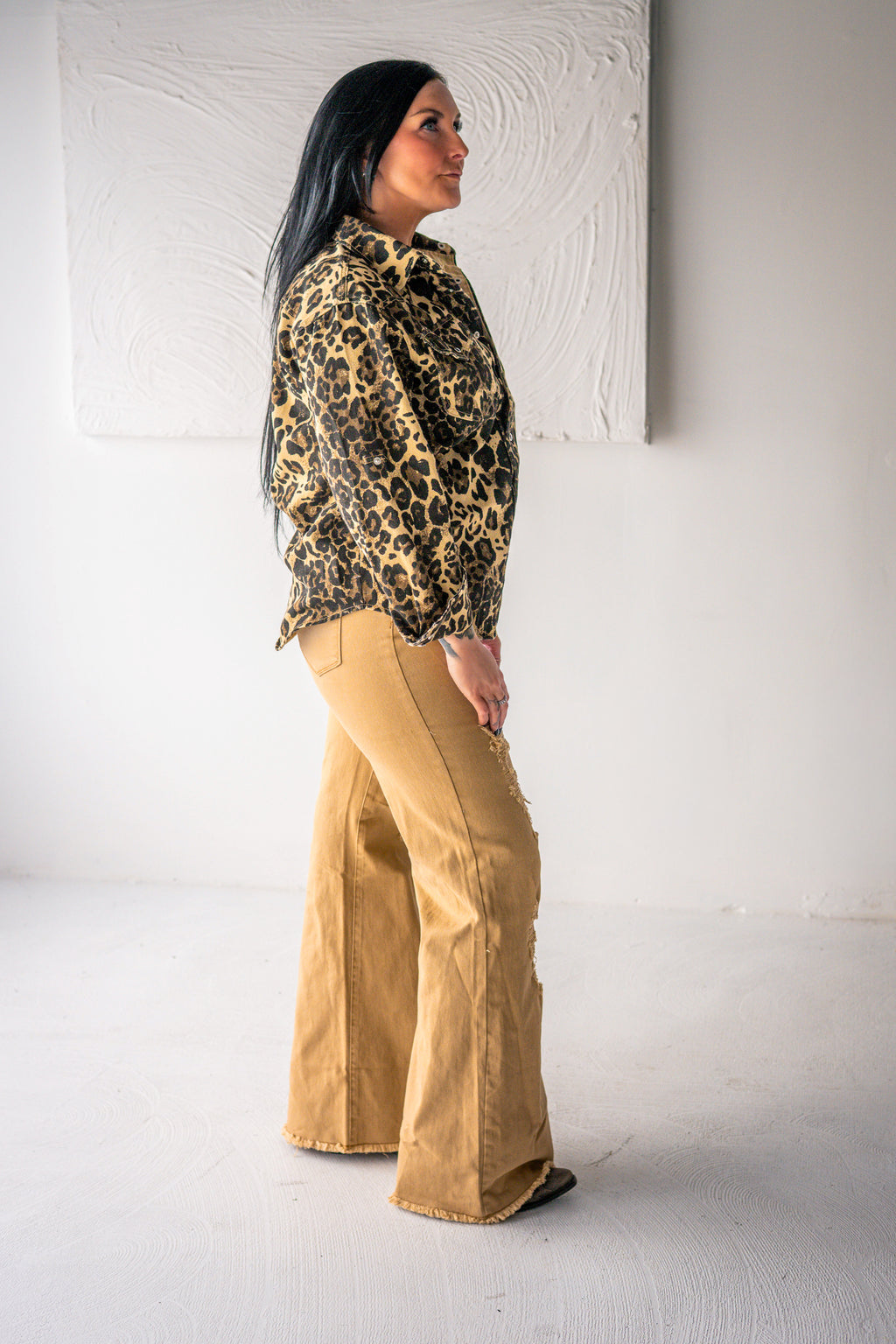 Camel Distressed Jeans