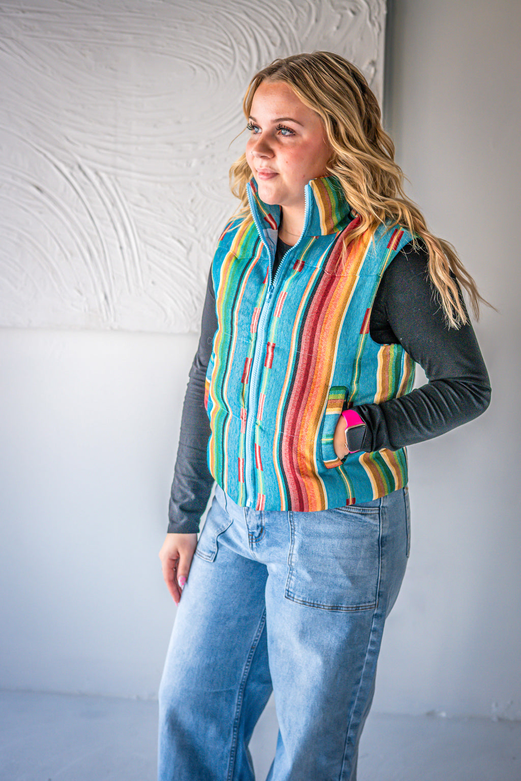 Serape Puffer Vest