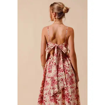 Floral Back Tie Dress