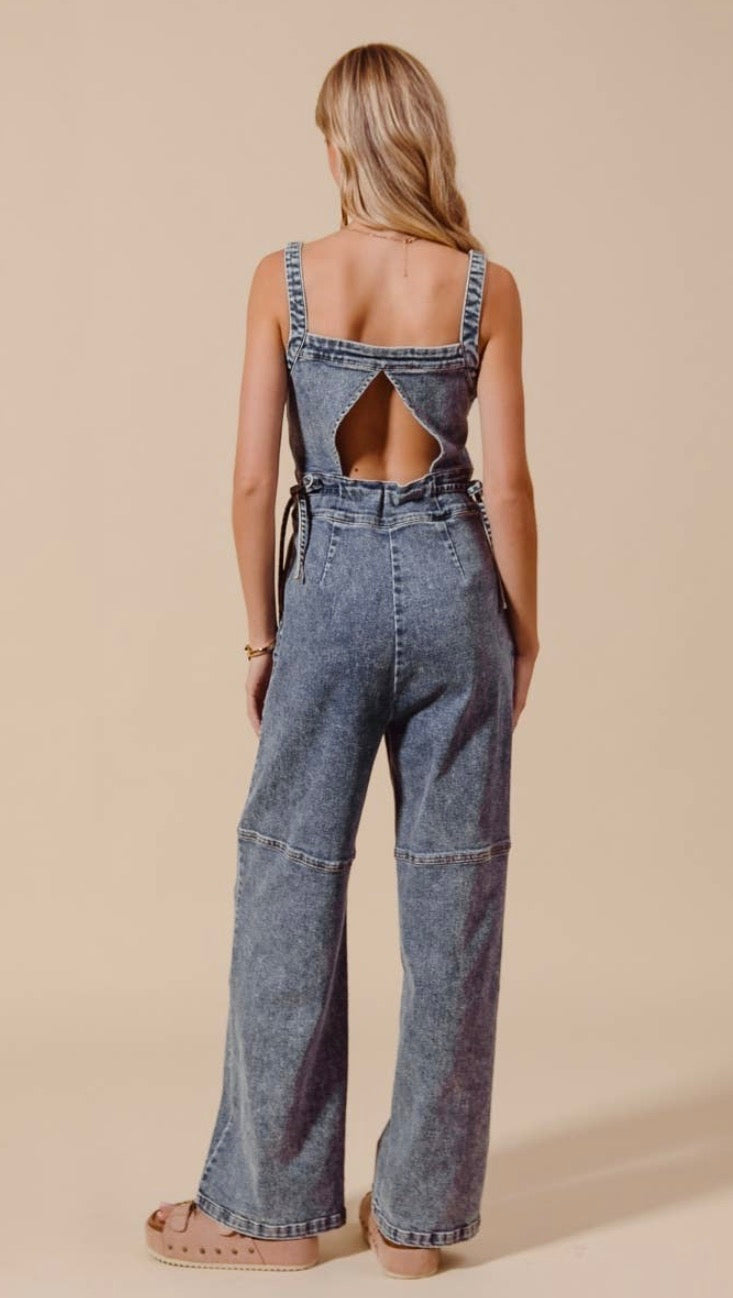 Cutout Denim Jumpsuit