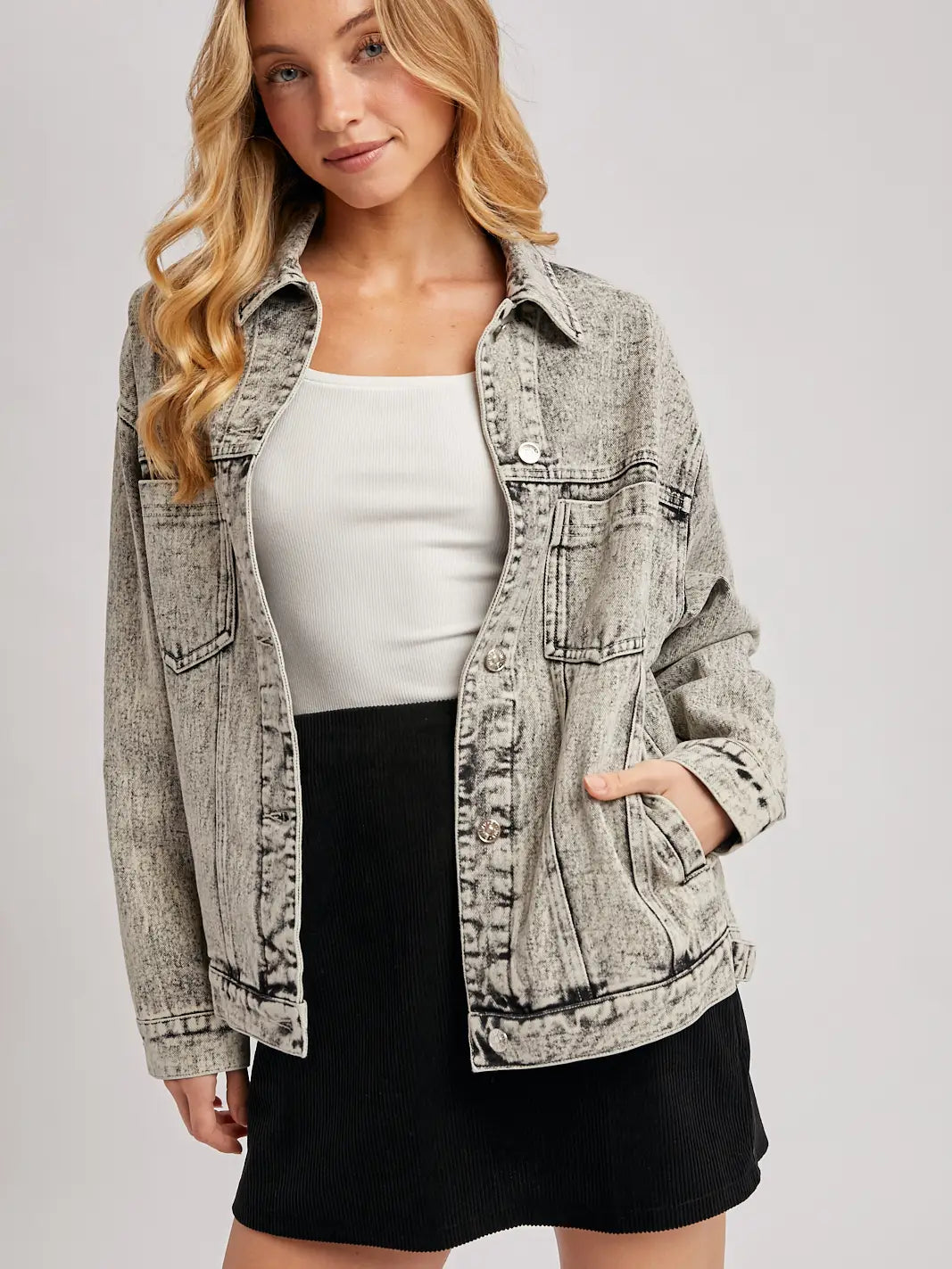 Grey Wash Denim Jacket