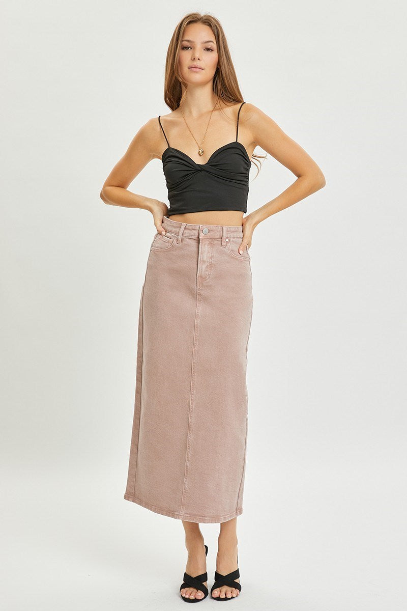 Back Slit Maxi Skirt