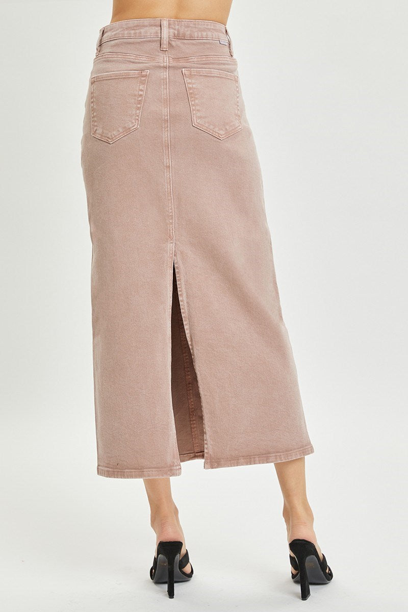 Back Slit Maxi Skirt