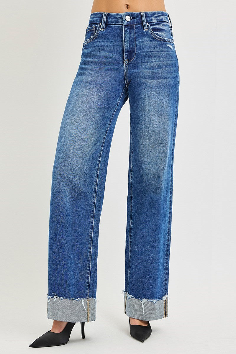 Risen - Medium Wash Cuffed Jean