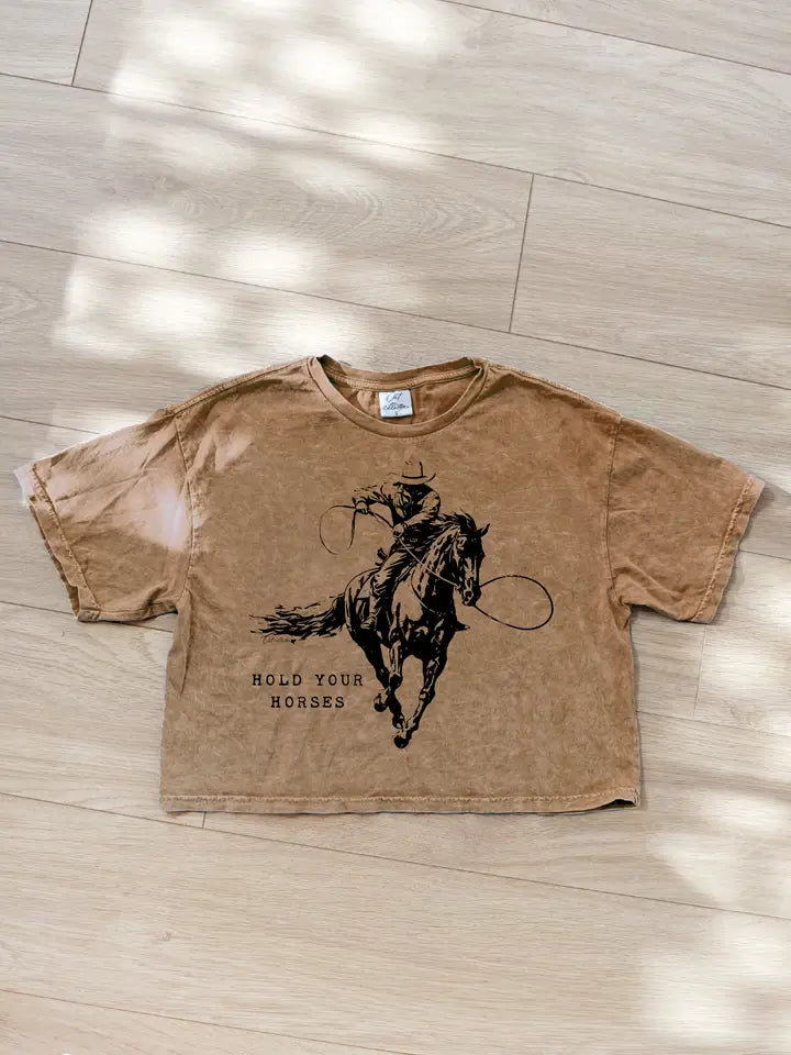 Hold Your Horses Graphic Crop Tee