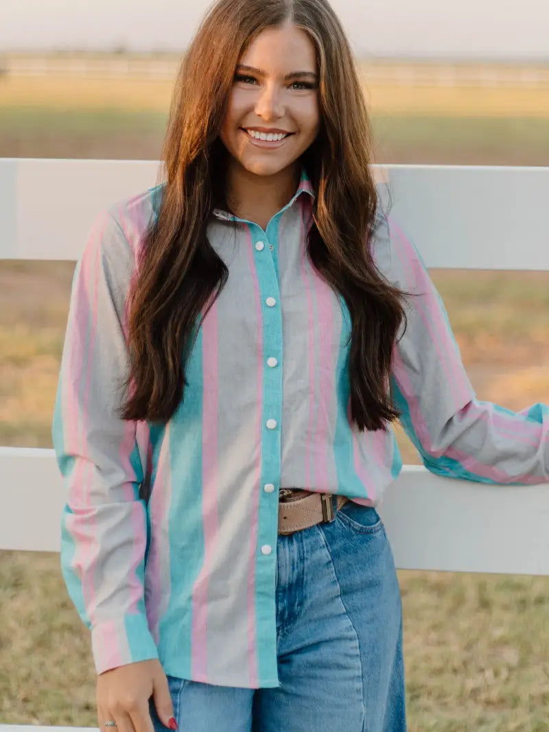 Striped Button Up - Pastel