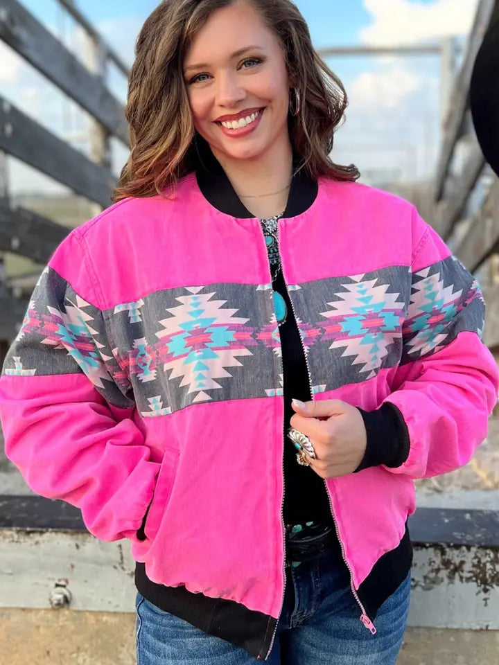 Stunning Pink Bomber Jacket
