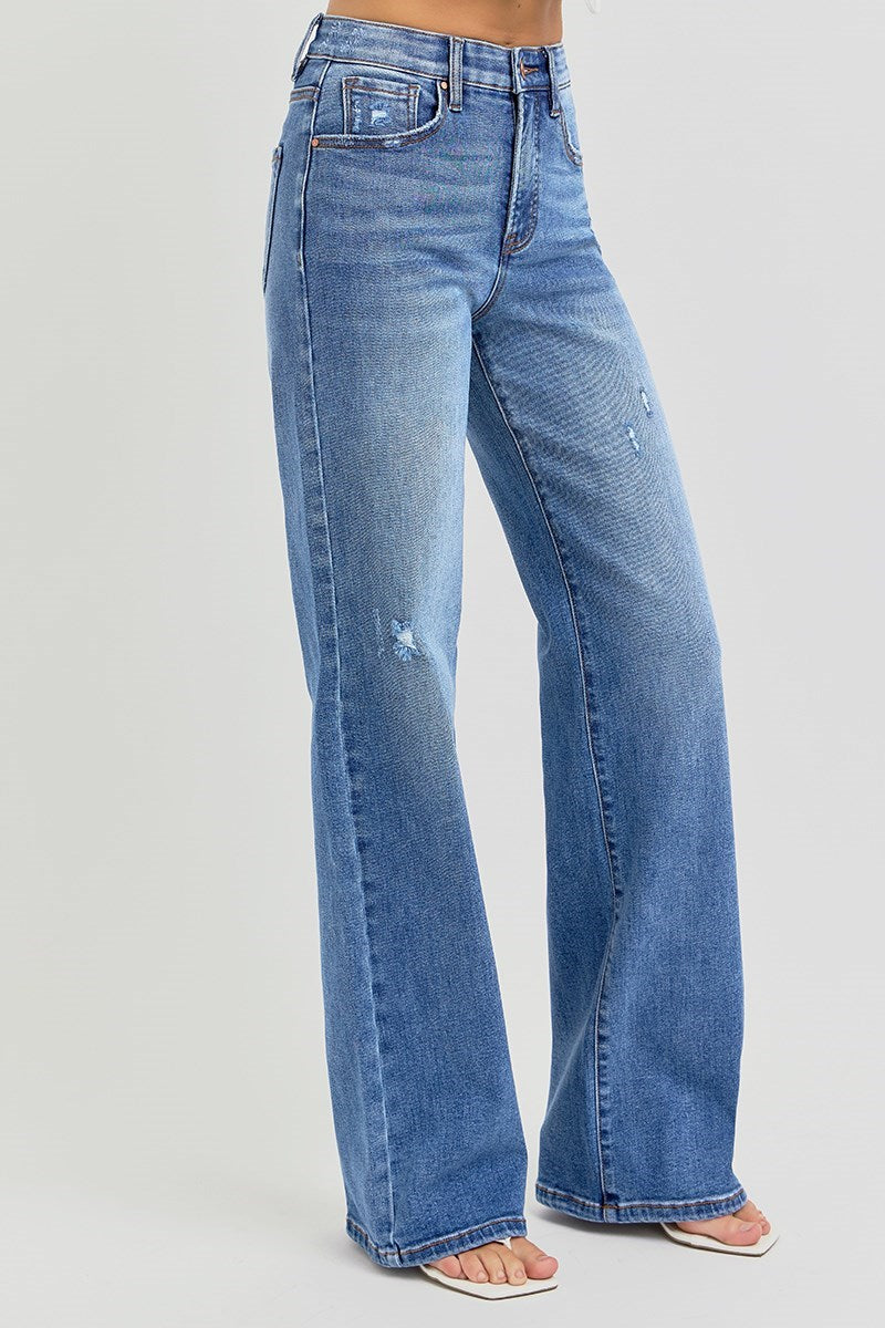 Risen - Medium Wash Wide Leg