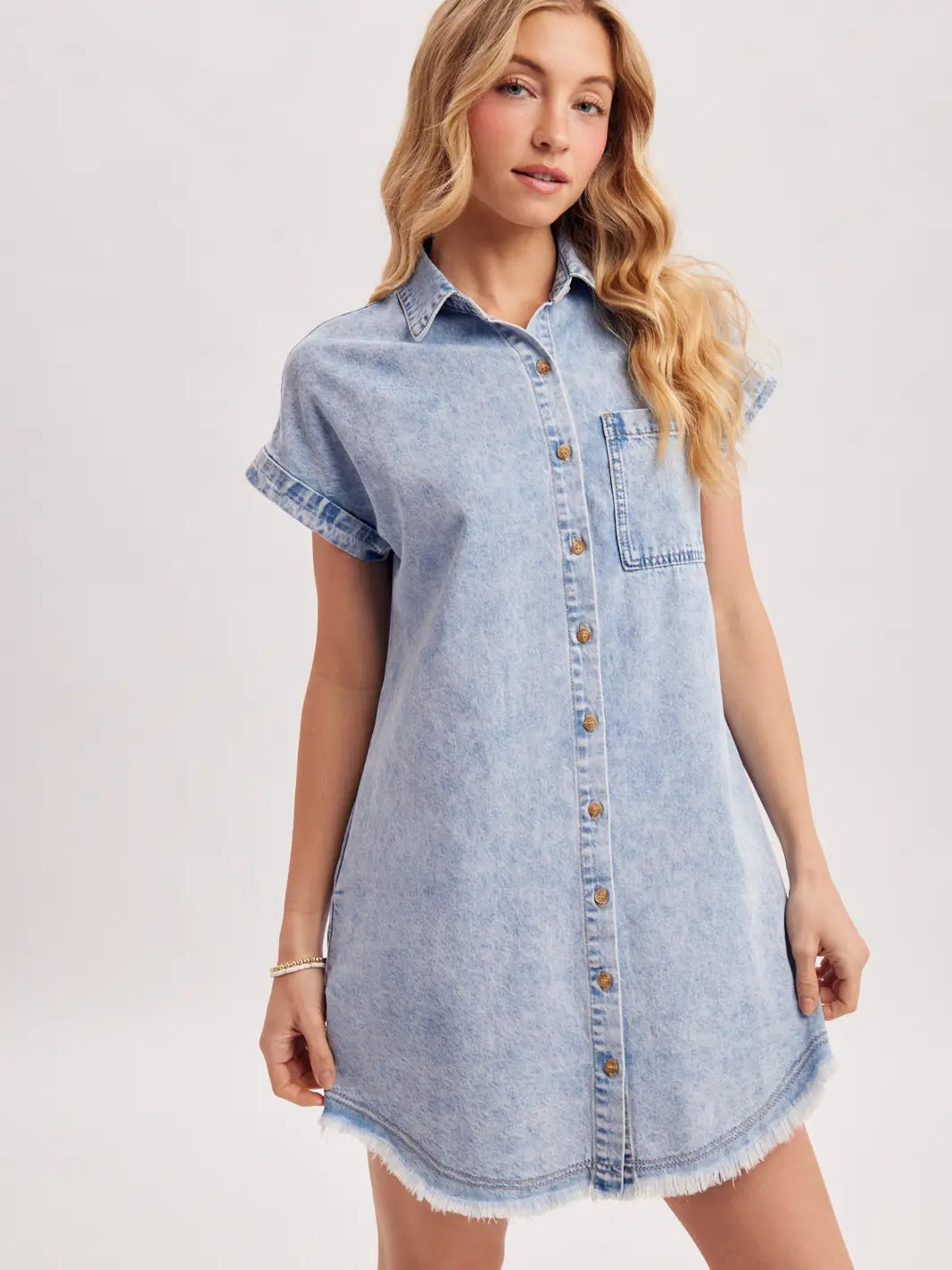 Short Sleeve Denim Dress