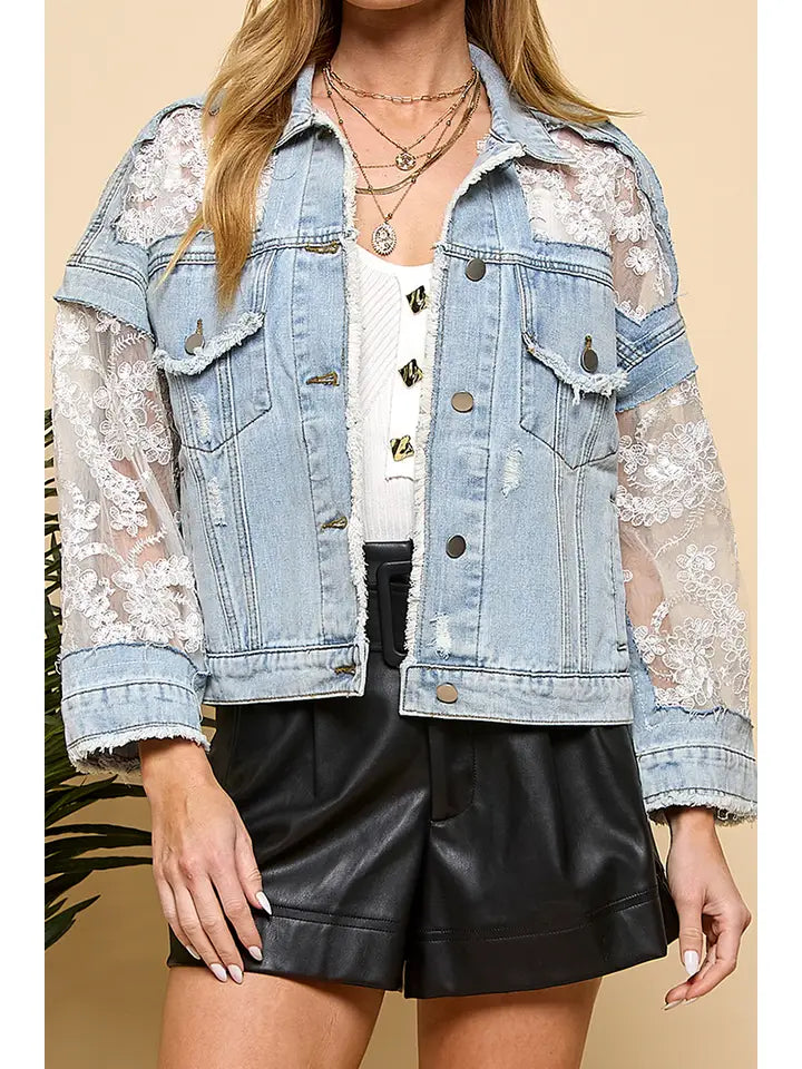 Lace Denim Jacket
