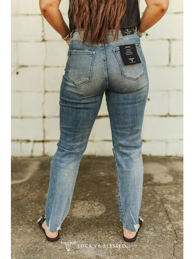 Stone Wash Boyfriend Jeans